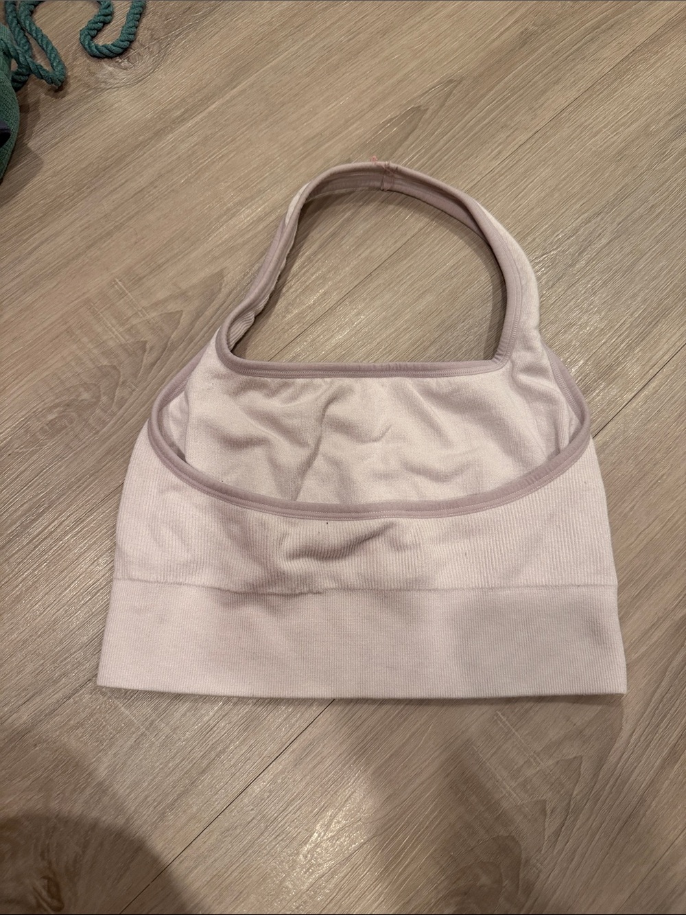 Fabletics Light Pink Ribbed Sports Bra - Picture 2 of 2
